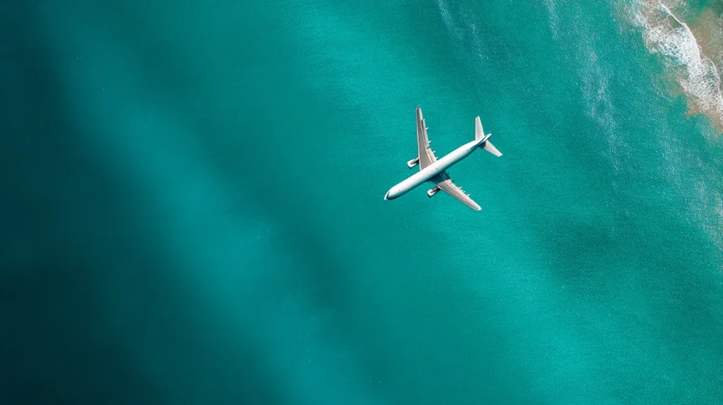 Flygplan över Medelhavet på väg till Grekland.
