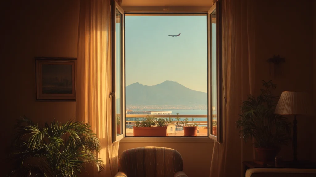Resa utomlands billigt till Neapel med hotellrumsvy över Vesuvius