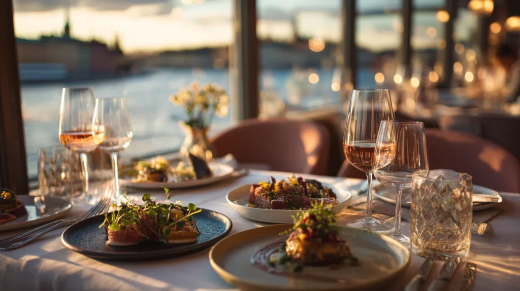 Gourmetmiddag på Grand Hotel med utsikt över Stockholms vatten