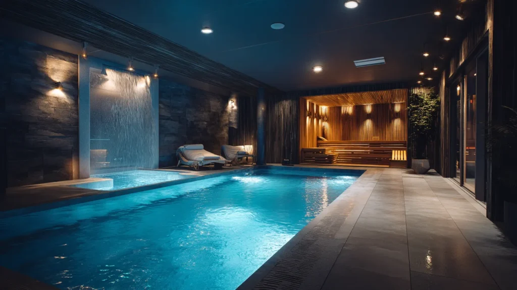 Spaavdelning på Grand Hotel Stockholm med pool och bastu