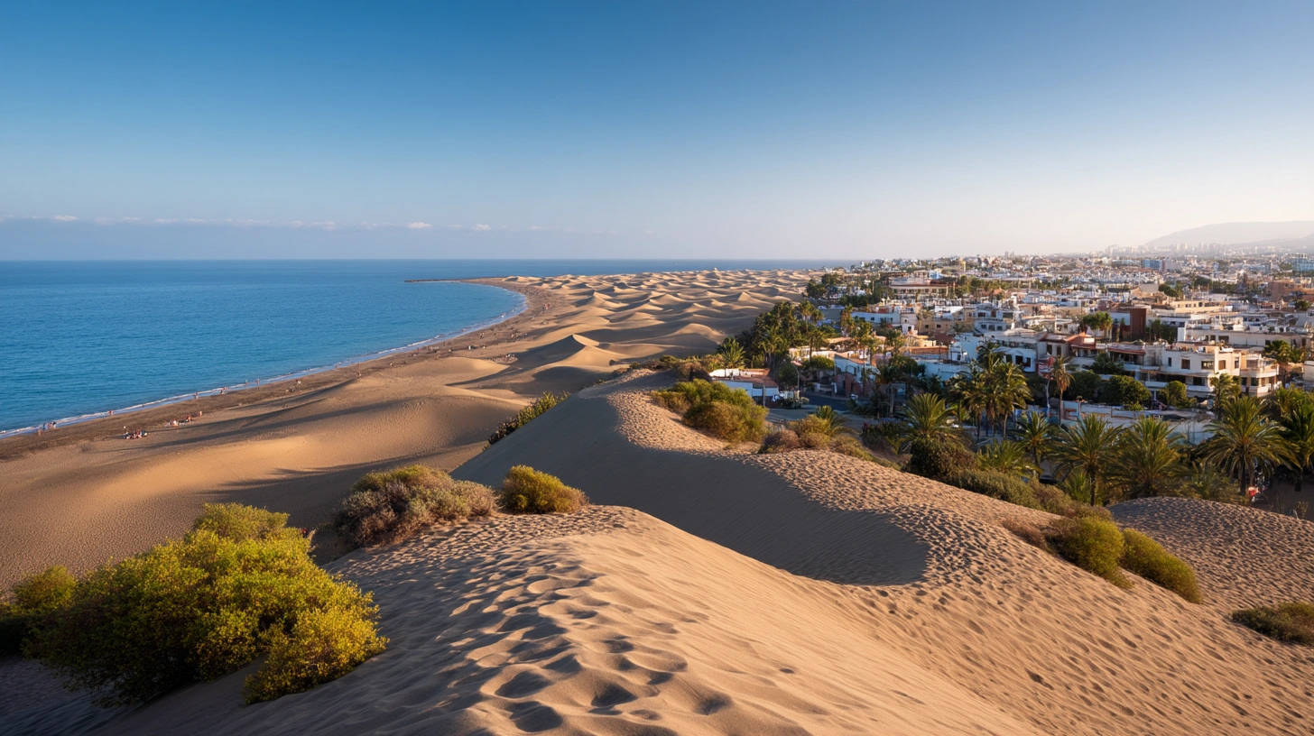 Resa till Gran Canaria med utsikt över Maspalomas sanddyner och Atlanten