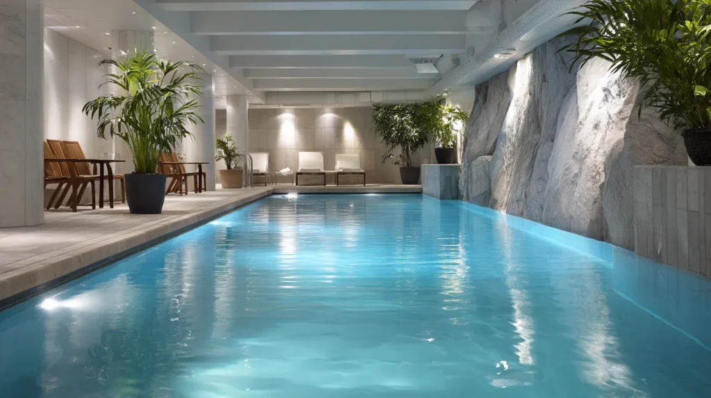 Spaavdelningen på Grand Hôtel Stockholm med pool och naturligt ljus