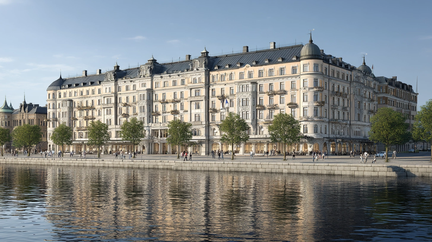 Vilka restauranger på Grand Hôtel är mest populära – exteriör av Grand Hôtel Stockholm vid vattnet