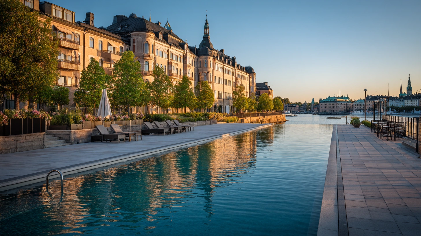 Hotell Stockholm med spa vid vattnet med pool och utsikt över Gamla stan