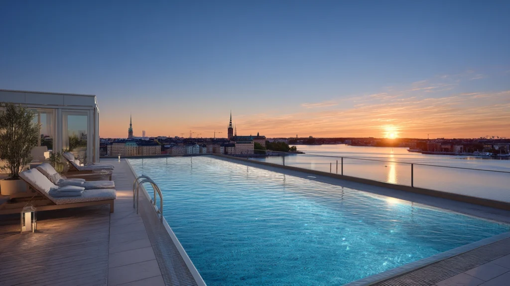 Spa-hotell i Stockholm med infinitypool och utsikt över Riddarfjärden