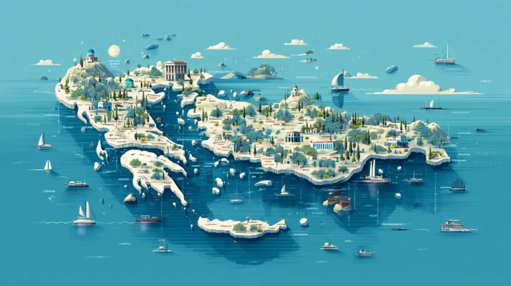 resor Grekland â karta över Greklands öar och resmĂ„l